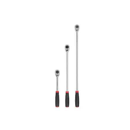 Tekton 1/2 Inch Drive Quick-Release Comfort Grip Ratchet Set, 3-Piece (10-1/2, 18, 24 in.) SRH92105